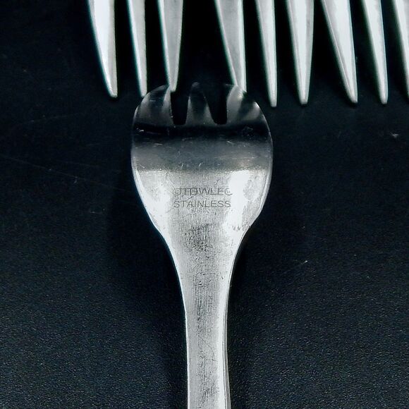 Towle CONTOUR Table Dinner Fork Satin Bevel Outline Stainless Flatware 4 PC - Picture 9 of 9